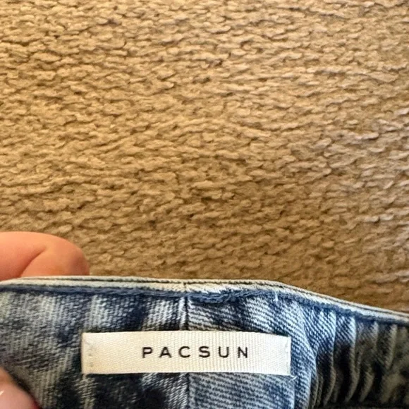 PacSun Light Blue Lace-Up Jean Shorts - Picture 4 of 4